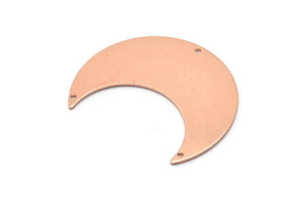 Bakır Ay Tılsımı, 3 Delikli 4 Ham Bakır Ay Hilal Tılsımı (35x15x0,80 mm) M03145