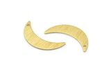 Brass Moon Charm, 8 Textured Raw Brass Crescent Moon Charms With 1 Hole (22x6x0.80mm) M1020