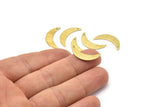 Brass Moon Charm, 8 Textured Raw Brass Crescent Moon Charms With 1 Hole (22x6x0.80mm) M1020