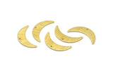 Brass Moon Charm, 8 Textured Raw Brass Crescent Moon Charms With 1 Hole (22x6x0.80mm) M03089