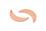 Copper Moon Charm, 8 Raw Copper Crescent Moon Charms With 1 Hole (22x6x0.80mm) M03125