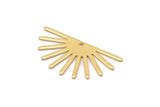 Gold Sun Charm, 4 Gold Plated Brass Sun Charms With 1 Hole (16x30x0.80mm) M02312