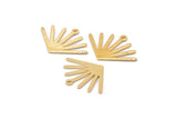 Gold Sun Charm, 4 Textured Gold Plated Brass Sun Charms With 1 Loop (24x17x0.80mm) M02449