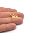 Gold Sun Charm, 4 Textured Gold Plated Brass Sun Charms With 1 Loop (24x17x0.80mm) M02449