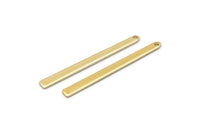 Altın Kolye Çubuğu, 1 Delikli 8 Altın Kaplama Pirinç Dikdörtgen Tılsım, Kolye Uçları, Bulgular (35x3x0,80 mm) M02377
