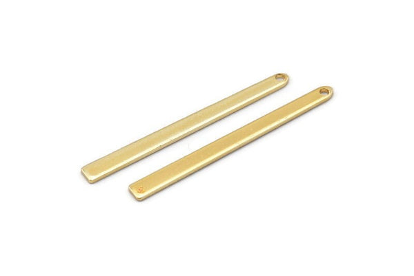 Altın Kolye Çubuğu, 1 Delikli 8 Altın Kaplama Pirinç Dikdörtgen Tılsım, Kolye Uçları, Bulgular (35x3x0,80 mm) M02377