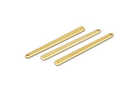 Altın Kolye Çubuğu, 1 Delikli 8 Altın Kaplama Pirinç Dikdörtgen Tılsım, Kolye Uçları, Bulgular (35x3x0,80 mm) M02377