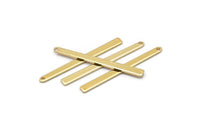 Altın Kolye Çubuğu, 1 Delikli 8 Altın Kaplama Pirinç Dikdörtgen Tılsım, Kolye Uçları, Bulgular (35x3x0,80 mm) M02377