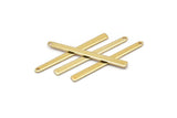 Altın Kolye Çubuğu, 1 Delikli 8 Altın Kaplama Pirinç Dikdörtgen Tılsım, Kolye Uçları, Bulgular (35x3x0,80 mm) M02377
