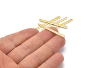 Altın Kolye Çubuğu, 1 Delikli 8 Altın Kaplama Pirinç Dikdörtgen Tılsım, Kolye Uçları, Bulgular (35x3x0,80 mm) M02377