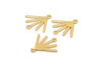 Gold Sun Charm, 8 Gold Plated Brass Sun Charms With 2 Loops (18x17x0.80mm) M02419