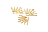 Gold Sun Charm, 4 Textured Gold Plated Brass Sun Charms With 1 Loop (24x17x0.80mm) M02450