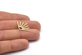 Gold Sun Charm, 4 Textured Gold Plated Brass Sun Charms With 1 Loop (24x17x0.80mm) M02450