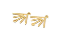 Gold Sun Charm, 8 Gold Plated Brass Sun Charms With 2 Loops (18x17x0.80mm) M02420