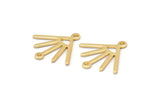 Gold Sun Charm, 8 Gold Plated Brass Sun Charms With 2 Loops (18x17x0.80mm) M02420