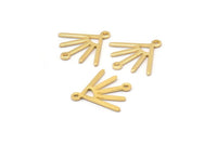 Gold Sun Charm, 8 Gold Plated Brass Sun Charms With 2 Loops (18x17x0.80mm) M02420
