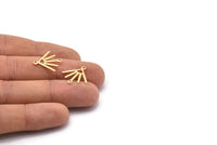 Gold Sun Charm, 8 Gold Plated Brass Sun Charms With 2 Loops (18x17x0.80mm) M02420