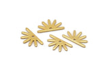 Gold Sun Charm, 12 Gold Plated Brass Sun Charms With 1 Hole (8x15x0.80mm) M02401