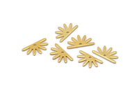Gold Sun Charm, 12 Gold Plated Brass Sun Charms With 1 Hole (8x15x0.80mm) M02401
