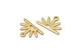 Gold Sun Charm, 10 Gold Plated Brass Sun Charms With 1 Loop (10x15x0.80mm) M02403