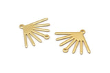 Gold Sun Charm, 4 Gold Plated Brass Sun Charms With 2 Loops (24x19x0.80mm) M02443