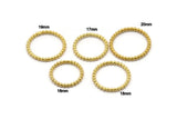 Brass Circle Connector,  Raw Brass Circle Rings 16 - 17 - 18 - 19 - 20mm N0265