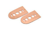 Copper D Shape, 2 Raw Copper Moon Phases D Shape Charms With 1 Hole (35x20x0.80mm) M03211