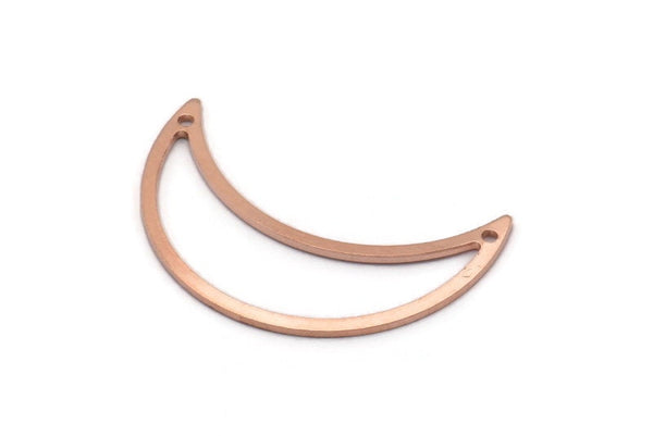 Bakır Ay Tılsımı, 2 Delikli 8 Ham Bakır Hilal Ay Tılsımı (30x10x0,80 mm) M03110