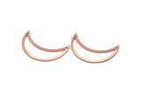 Bakır Ay Tılsımı, 2 Delikli 8 Ham Bakır Hilal Ay Tılsımı (30x10x0,80 mm) M03110