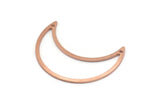 Copper Moon Charm, 6 Raw Copper Crescent Moon Charms With 2 Holes (33x13x0.80mm) M03111