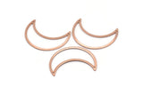 Copper Moon Charm, 6 Raw Copper Crescent Moon Charms With 2 Holes (33x13x0.80mm) M03111