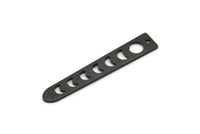 Black Moon Charm, 12 Oxidized Black Brass Moon Phases Charms With 1 Hole (35x6x5x0.80mm) M02342 H0916