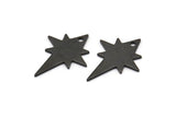 Siyah Kutup Yıldızı Tılsımı, 6 Oksitlenmiş Siyah Pirinç, Siyah Tılsımlar, 1 Delikli Siyah Kutup Yıldızı Tılsımları (27x22x0,80 mm) M02479