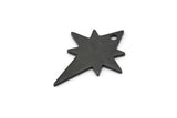 Siyah Kutup Yıldızı Tılsımı, 6 Oksitlenmiş Siyah Pirinç, Siyah Tılsımlar, 1 Delikli Siyah Kutup Yıldızı Tılsımları (27x22x0,80 mm) M02479