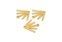 Gold Sun Charm, 8 Gold Plated Brass Sun Charms With 1 Loop And 1 Hole (18x15x0.80mm) M02422
