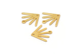 Gold Sun Charm, 8 Gold Plated Brass Sun Charms With 1 Loop And 1 Hole (18x15x0.80mm) M02422