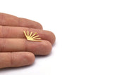Gold Sun Charm, 6 Gold Plated Brass Sun Charms With 1 Loop (24x17x0.80mm) M02441