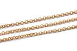 Brass Rolo Chain, Raw Brass Soldered Rolo Belcher Chain (2.5mm) MB 8-18