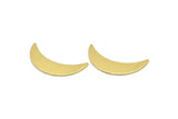 Brass Moon Crescent, 6 Raw Brass Crescent Moon Blanks, Stamping Blanks (28x8x0.80mm) M03045