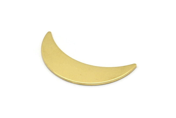 Brass Moon Crescent, 6 Raw Brass Crescent Moon Blanks, Stamping Blanks (28x8x0.80mm) M03045