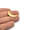 Brass Moon Crescent, 6 Raw Brass Crescent Moon Blanks, Stamping Blanks (28x8x0.80mm) M03045