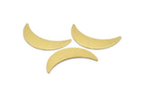 Brass Moon Crescent, 6 Raw Brass Crescent Moon Blanks, Stamping Blanks (28x8x0.80mm) M03045