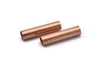 Copper Tube Bead, 12 Raw Copper Tube Beads (7x30mm) D0534