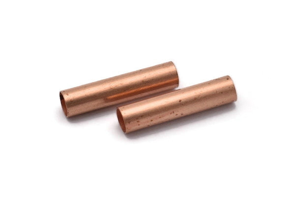 Copper Tube Bead, 12 Raw Copper Tube Beads (7x30mm) D0534