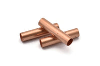 Copper Tube Bead, 12 Raw Copper Tube Beads (7x30mm) D0534