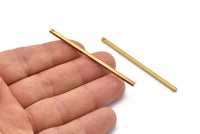 Tiny Necklace Bar, 12 Raw Brass Bar With 1 Hole, Necklace, Earring Findings (60x2mm) BS 2323