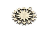 Silver Charm, Antique Silver Plated Brass, Silver Pendants, Charm Pendants, Silver Badge Charms With 1 Loop (30x29x2.5mm) N1572