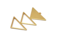Gold Triangle Charm, 2 Gold Plated Brass Triangle Charms With 1 Loop (47x30x1mm) M01809