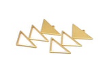 Gold Triangle Charm, 2 Gold Plated Brass Triangle Charms With 1 Loop (47x30x1mm) M01809