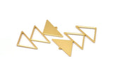 Gold Triangle Charm, 2 Gold Plated Brass Triangle Charms With 1 Loop (47x30x1mm) M01809